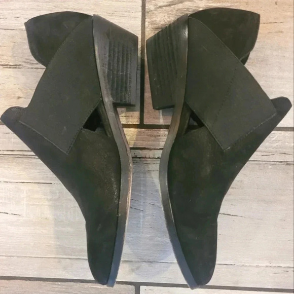 EILEEN FISHER Perry tumbled nubuck suede black ankle booties shoes Wmn's 7.5 - Picture 3 of 11